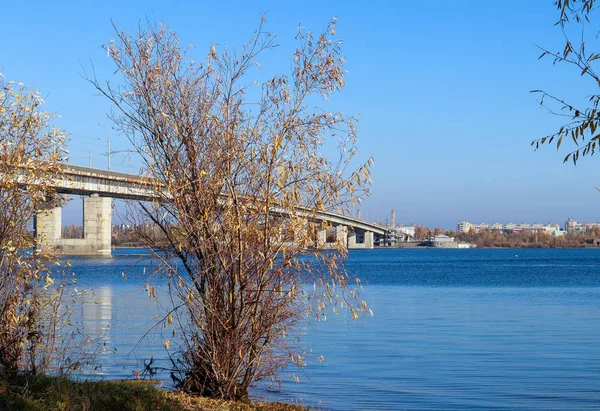 Arkhangelsk 'de sonbahar günü. Nehir kuzey Dvina görünümü ve 