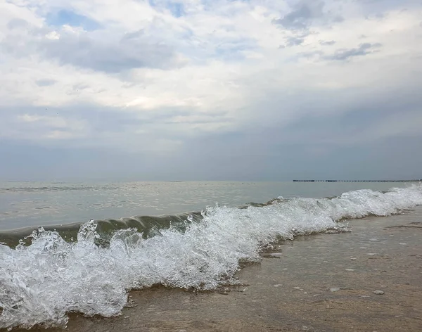 Une Chaude Matinée Été Sur Côte Mer Noire Anapa Région — Photo