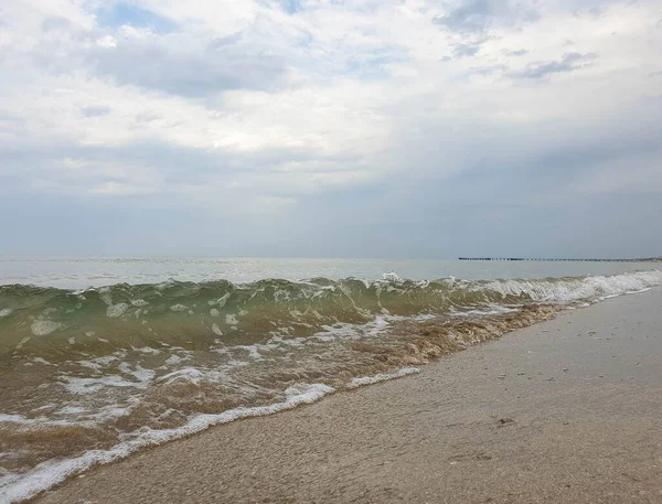 黑海沿岸一个温暖的夏日早晨 Krasnodar地区的Anapa 平静的大海 — 图库照片