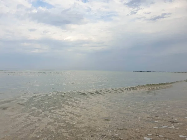 Una Cálida Mañana Verano Costa Del Mar Negro Anapa Región — Foto de Stock