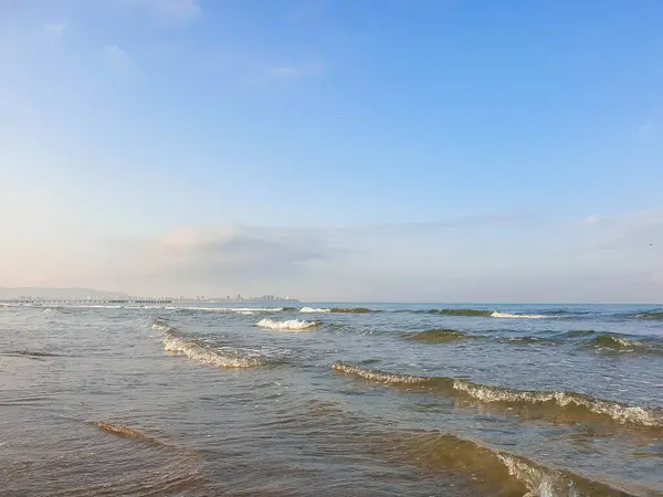 Une Chaude Matinée Été Sur Côte Mer Noire Anapa Région — Photo