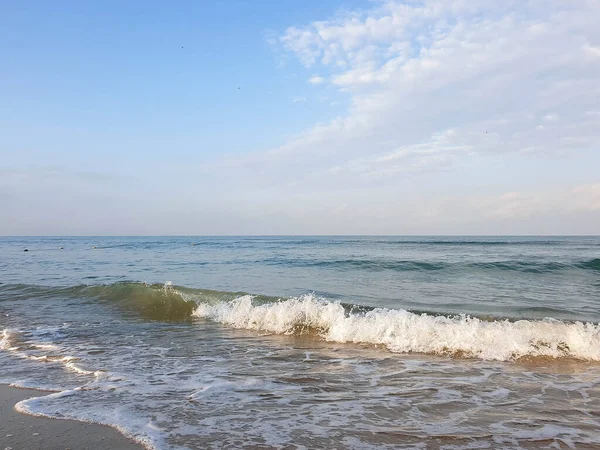 Una Cálida Mañana Verano Costa Del Mar Negro Anapa Región — Foto de Stock