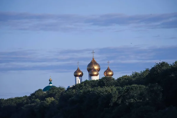 Yaroslavl Dormition Kerk Nachtscène Koepel Bij Zonsondergang — Stockfoto