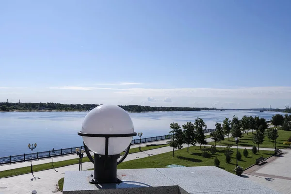 Vacker Landskapsarkitektur Parken Vallen Volga Och Kotorosl Jaroslavl — Stockfoto