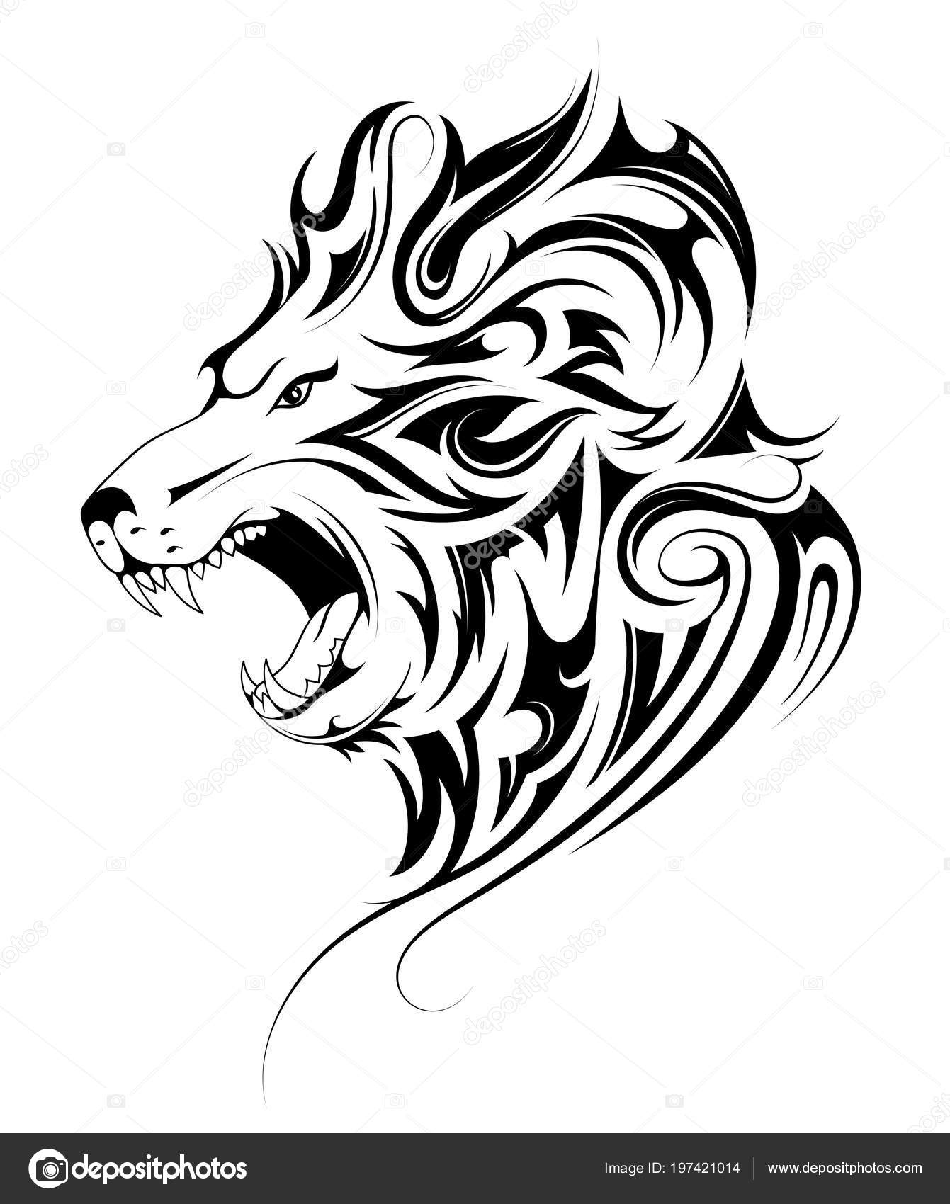 Lion head tribal tattoo Stock Vector Image by ©akv_lv #197421014