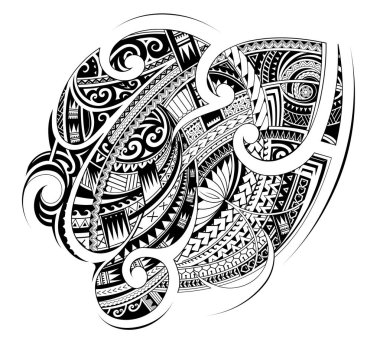 Maori style tribal tattoo shape clipart
