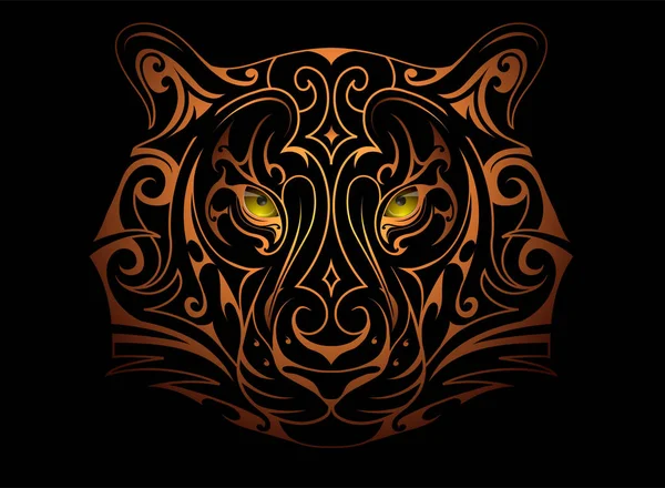 Tatuaje cabeza de tigre — Vector de stock