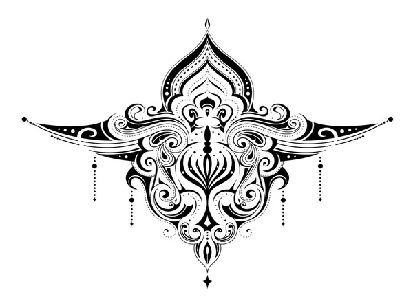 Elegante henna tattoo sieraad — Stockvector