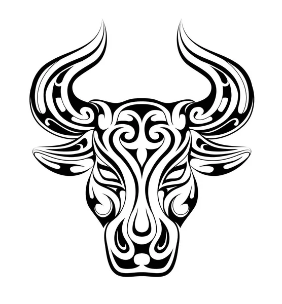 Taurus tetování jako symbol zvěrokruhu — Stockový vektor