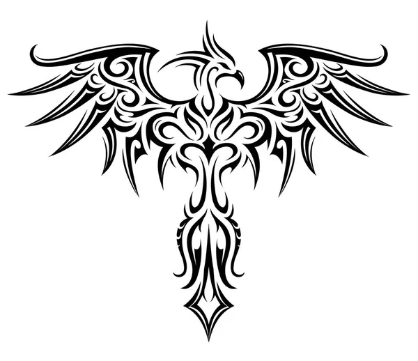 Forme de tatouage Phoenix — Image vectorielle