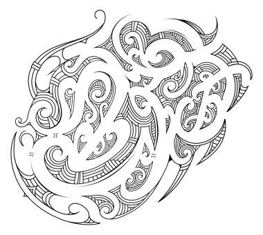 Etnik öğelerle Polinezya süsleme