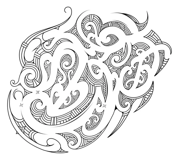 Полинезийский орнамент с этническими элементами — стоковый вектор
