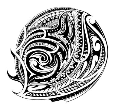 Maori style tattoo shape clipart