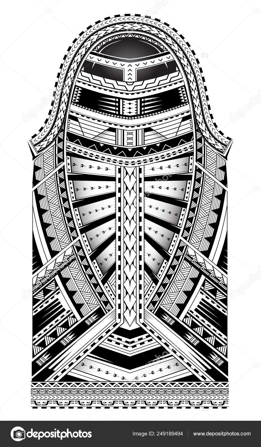 ポリネシアン スタイルの袖のタトゥー ストックベクター ©akv_lv 249189494, image size:991x1700