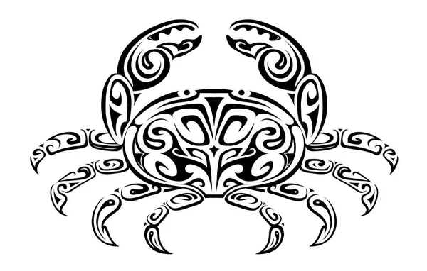 Crab tribal tattoo — Stock Vector