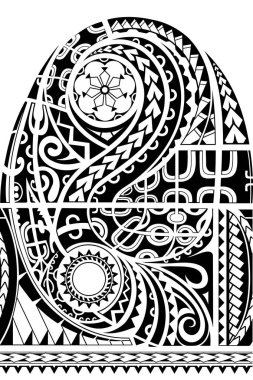 Maori style sleeve tattoo clipart