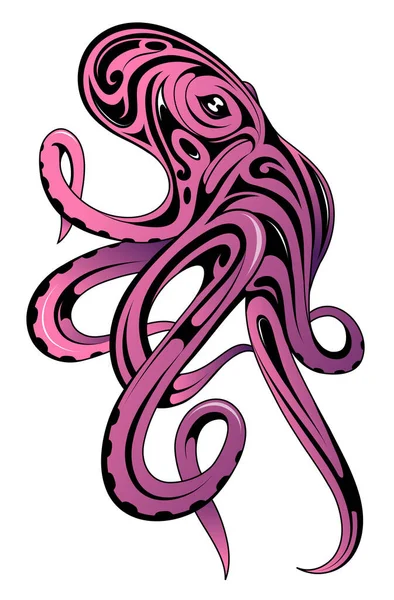 Octopus tattoo ontwerp — Stockvector