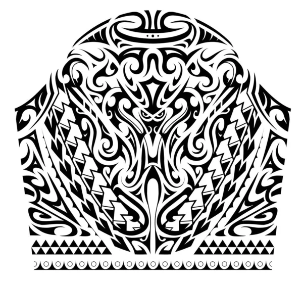 Sleeve tattoo in polynesian style — Stock Vector