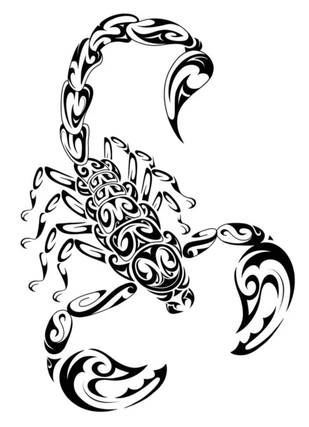 Skorpion-Zeichnung im Stammesstil — Stockvektor