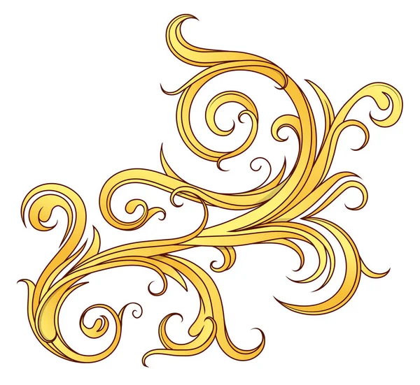 Bloemen ornament op goud — Stockvector