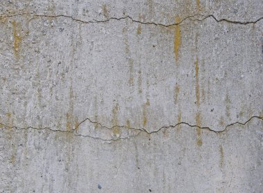 Gri beton arka plan doku. Çatlaklar. Çizikler. Hasar.