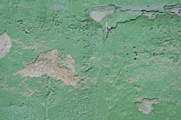 Texture Background Old Damaged Concrete Remnants Green Paint Plaster — Stock Photo, Image