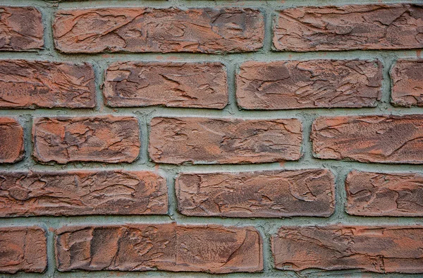 Achtergrond Textuur Van Bakstenen Muur Scheuren Spleten Schade — Stockfoto