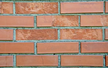 Duvarda tuğla arka plan ve dokular. Zavallı tuğla çatlakları. Slits Hasar. Çizik.