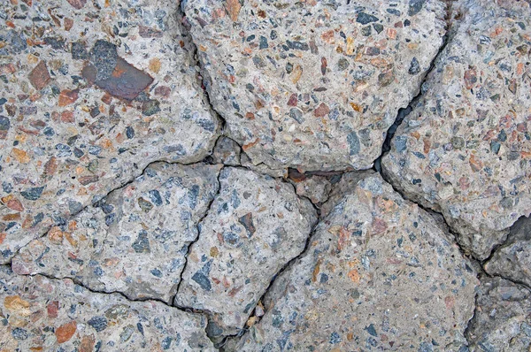 ひび割れ、傷、損傷を伴う古いコンクリートのテクスチャと背景. — ストック写真