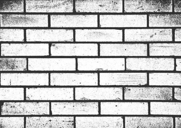 Sufrir textura de pared de ladrillo viejo. Fondo grunge blanco y negro — Archivo Imágenes Vectoriales