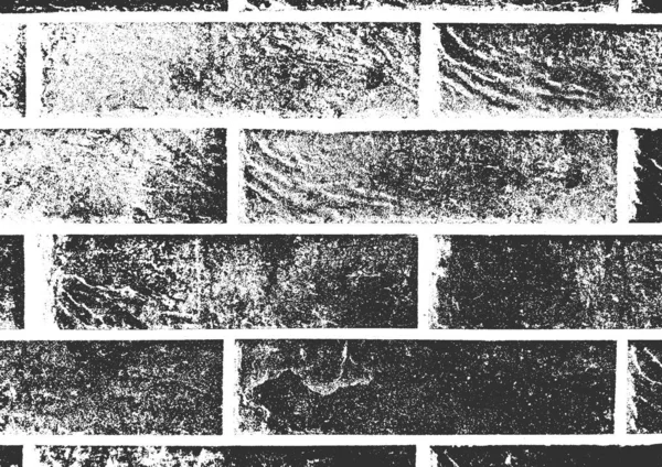 Беда в старой текстуре стенок брика. Чёрно-белый гранж-бэкгру — стоковый вектор