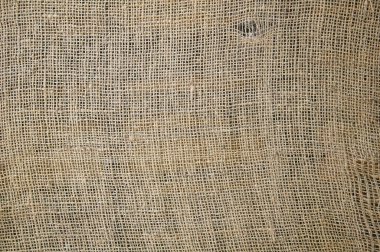 Çuvalarka dokular. Bez eski hasarlı, kirli burlap yakın çekim.