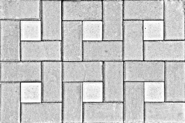 Sıkıntı eski tuğla duvar dokusu, yer karosu. Geometrik desenli mozaik karolar.