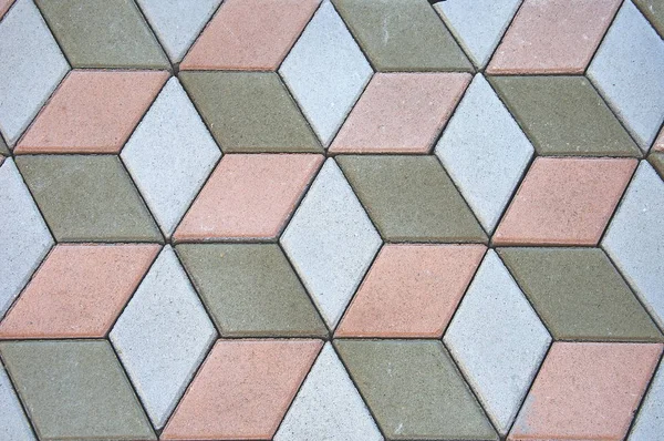Sıkıntı eski tuğla duvar dokusu, yer karosu. Geometrik desenli mozaik karolar.