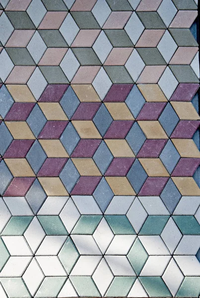 Bánat Régi Téglafal Textúra Padló Csempe Mozaikos Csempe Geometriai Mintákkal — Stock Fotó