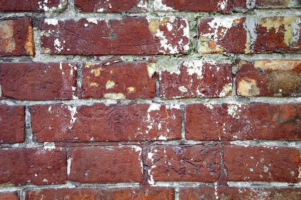Nood Oude Bakstenen Muur Textuur Bakstenen Oranje Kleur Achtergrond Achtergrond — Stockfoto