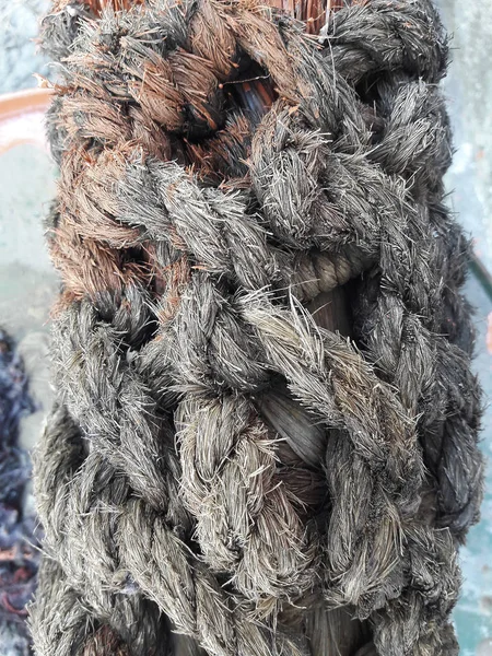 Seil Hintergrund Textur Von Flachs Verdreckte Alte Seile Mit Schäden — Stockfoto