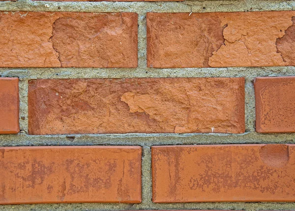 Nood Oude Bakstenen Muur Textuur Bakstenen Oranje Kleur Achtergrond — Stockfoto