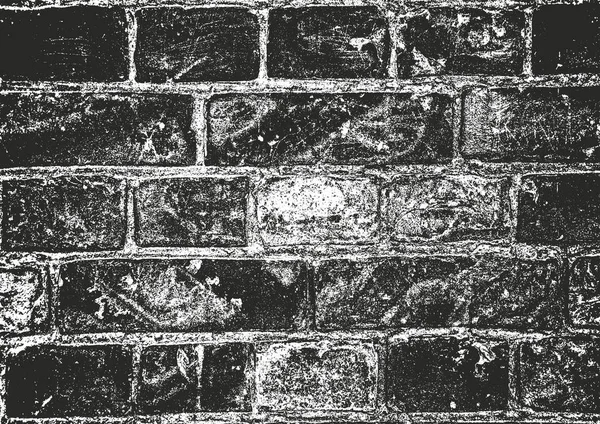 Sufrir textura de pared de ladrillo viejo. Fondo grunge blanco y negro — Archivo Imágenes Vectoriales