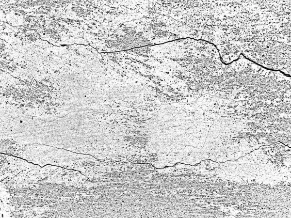 The distress of an old cracked concrete texture. Illustration. Black and white grunge background.