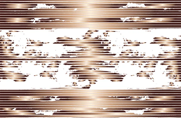 Abstract Vector Golden Copper Grunge Background Horizontal Stripes Gradient Fractal — Stock Vector