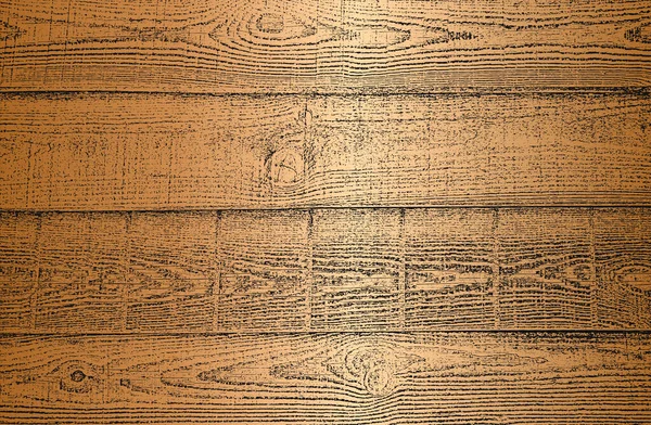 Distressed Overlay Goldenen Holzplanke Textur Grunge Hintergrund Abstrakte Halbtonvektorillustration — Stockvektor