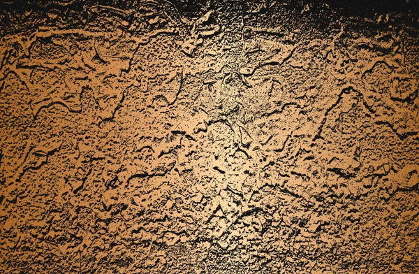 Textura Superpuesta Angustiada Hormigón Agrietado Dorado Piedra Asfalto Fondo Grunge — Archivo Imágenes Vectoriales