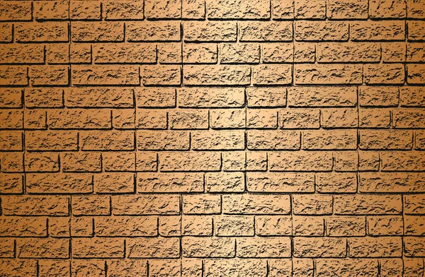 Distressed Overlay Texture Old Golden Brick Wall Grunge Background Abstract — Stock Vector