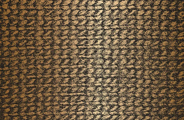 Сжатая Текстура Накладывается Ткань Золотых Тканей Орнаментальный Вязаный Свитер Косу — стоковый вектор
