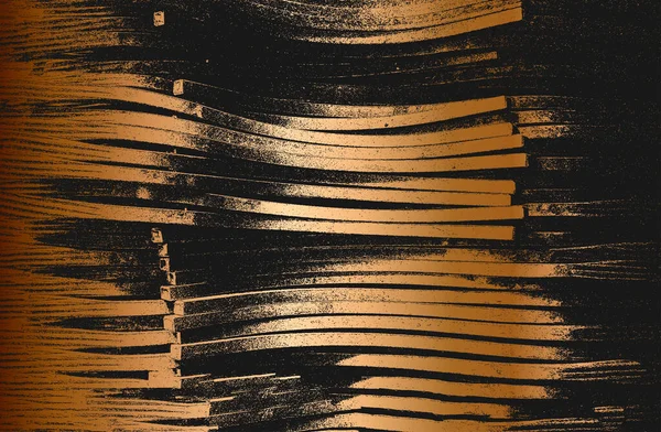 金色の錆びた皮をむいた金属の悲痛なオーバーレイテクスチャ グランジの背景 抽象的なハーフトーンベクトル図 — ストックベクタ