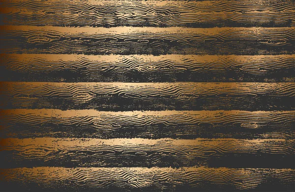 Luxe Fond Dégradé Doré Avec Planches Bois Détresse Texture Écorce — Image vectorielle