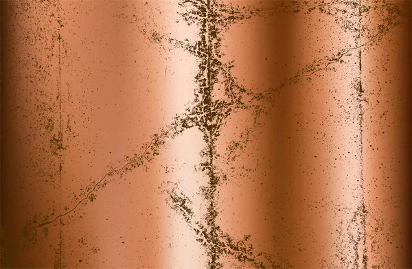 Luxe Doré Cuivre Fond Dégradé Métallique Avec Texture Béton Fissuré — Image vectorielle