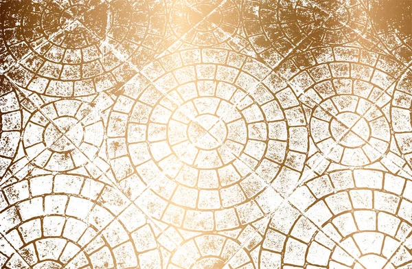 Luksusowe Złote Metalowe Gradientowe Tło Rozpaczliwą Mozaiką Dachówką Kostki Brukowej — Wektor stockowy