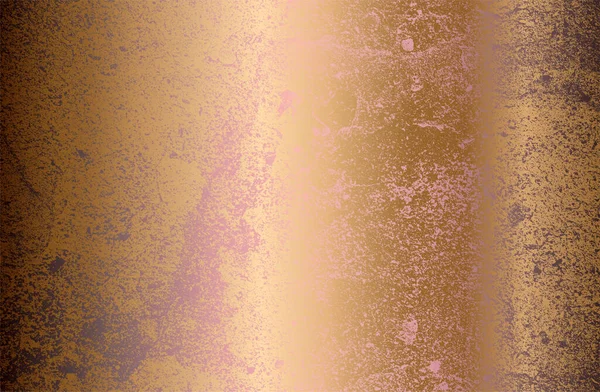 落ち込んだコンクリートの質感と豪華な黄金のピンクの金属グラデーションの背景 ベクターイラスト — ストックベクタ
